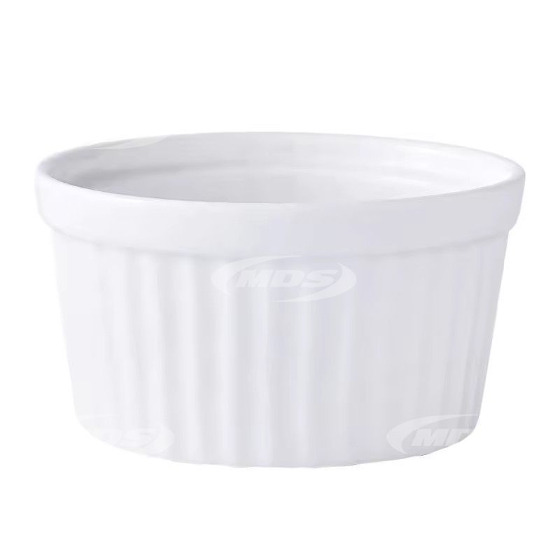 Wholesale round white bakeware porcelain oven safe restaurant ceramic baking souffle ramekins bowls