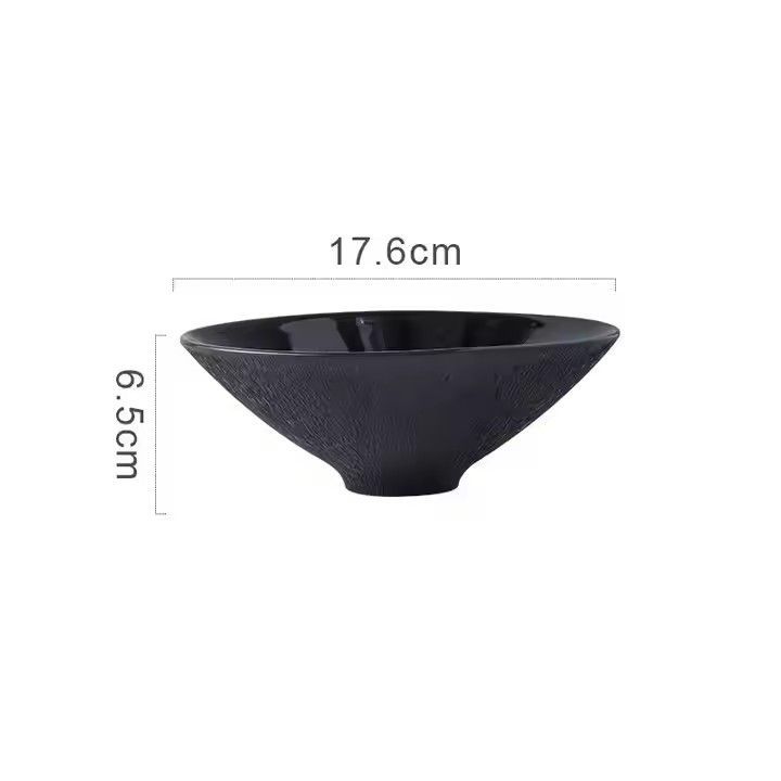 Large ceramic soup bowls tableware wholesale custom 11 inch restaurant white black Japanese ramen bowl