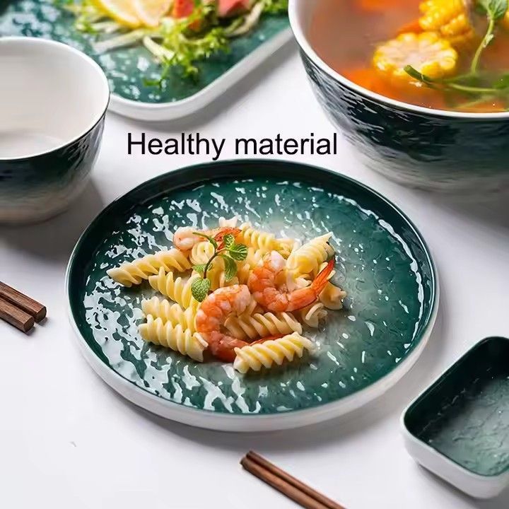 Creative dinnerware dish ceramic bowl and plate set soho color glazed stoneware dinnerware sets