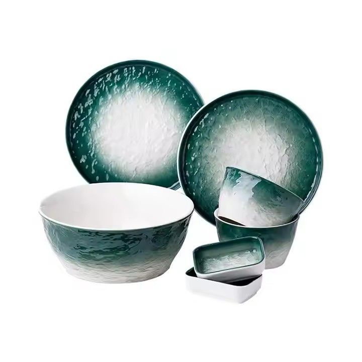 Creative dinnerware dish ceramic bowl and plate set soho color glazed stoneware dinnerware sets