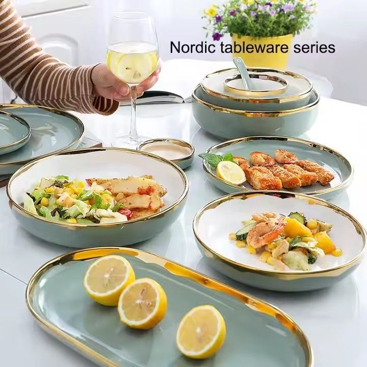 Modern vintage gold rim porcelain or ceramic dining set wayfair glazed italian rustic ceramic dinnerware plates sets tableware