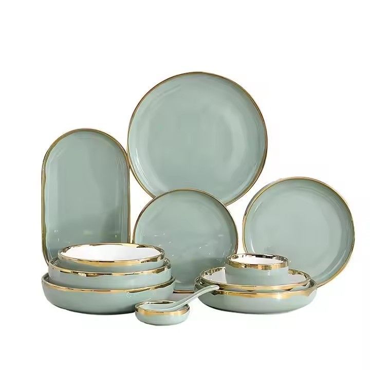 Modern vintage gold rim porcelain or ceramic dining set wayfair glazed italian rustic ceramic dinnerware plates sets tableware