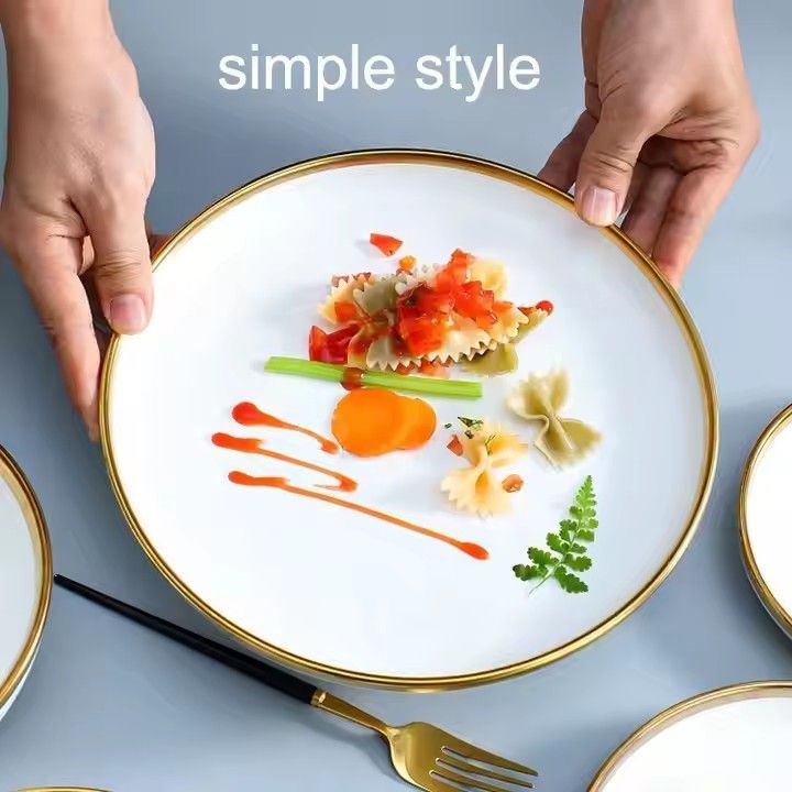 Nordic matte handmade white ceramic dinnerware porcelain vs ceramic porcelain dinnerware sets