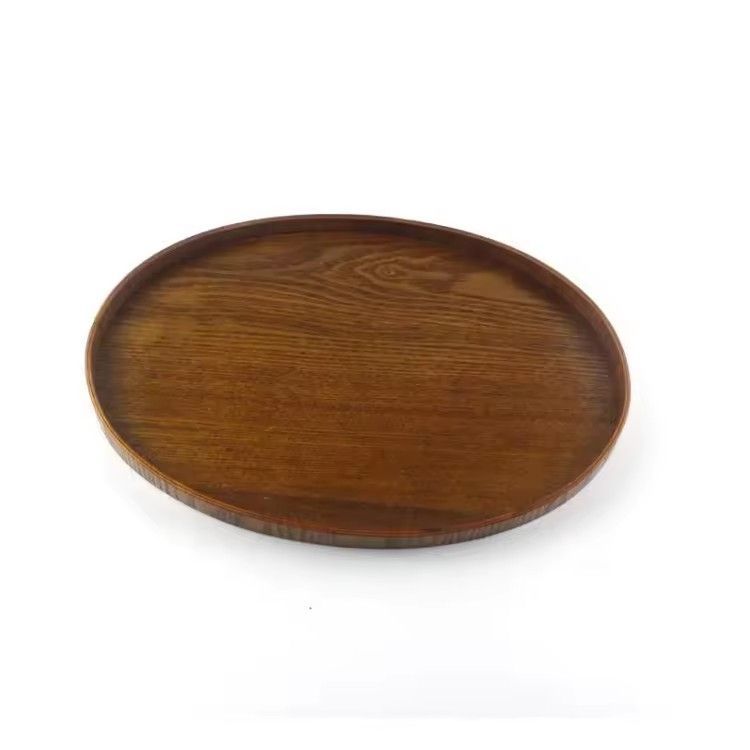 Custom logo wood tray manual polishing jujube oval wood serving tea tray