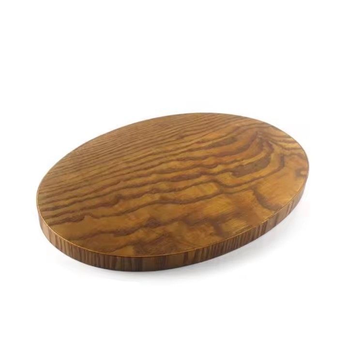 Custom logo wood tray manual polishing jujube oval wood serving tea tray