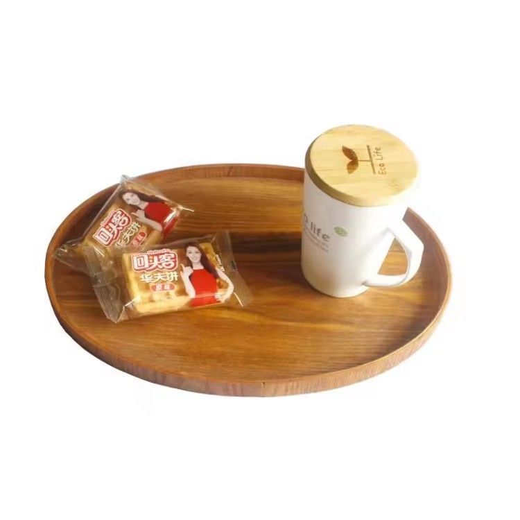 Custom logo wood tray manual polishing jujube oval wood serving tea tray