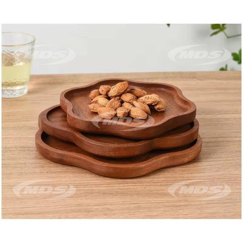 Custom reusable wooden petal-shaped serving trays platter home decor wooden service tray