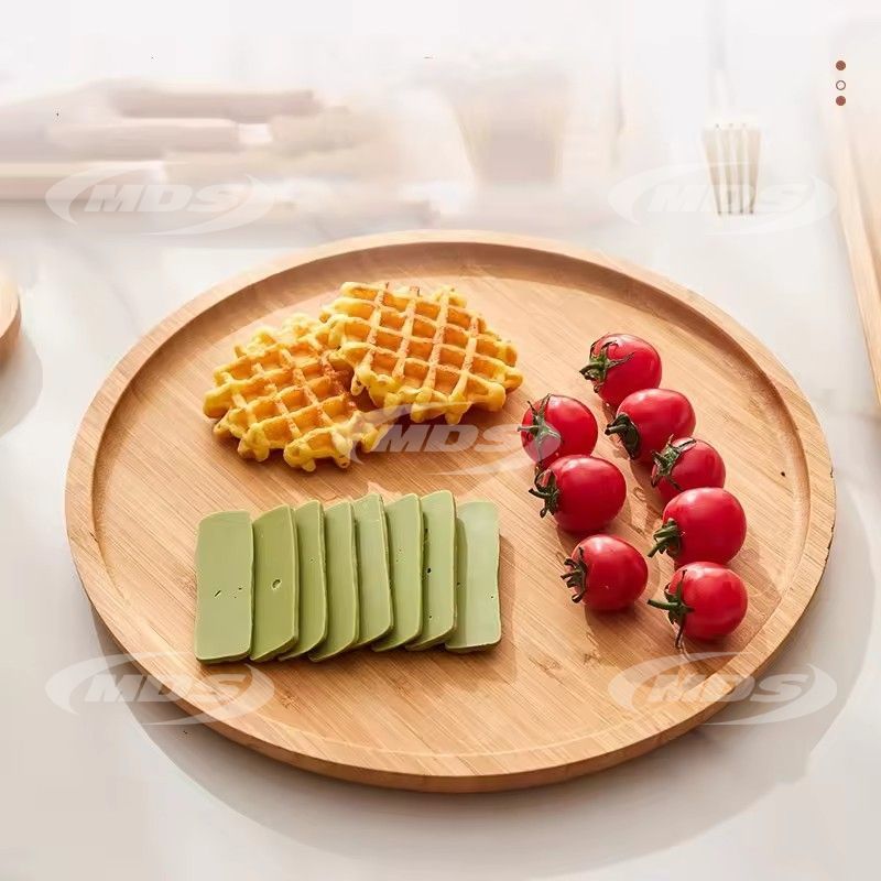 Custom solid wood tray round square irregular food serving trays natural bamboo wooden serving tray