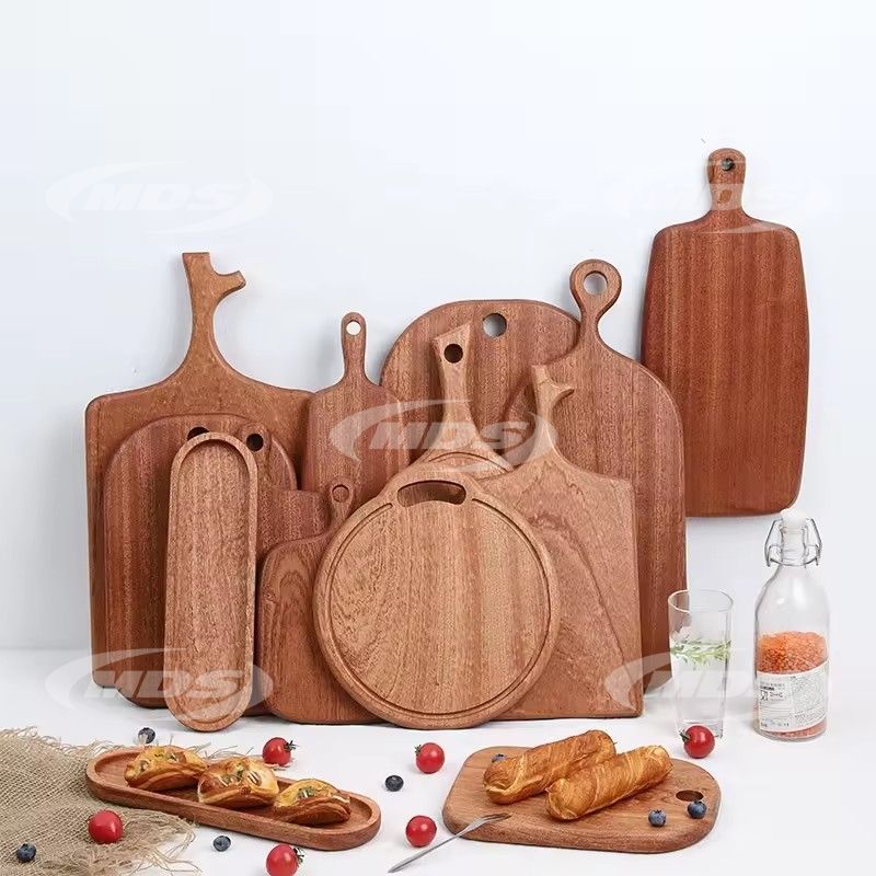 Nordic wood utensils tableware ebony wood tray cake snack plate irregular wood service tray