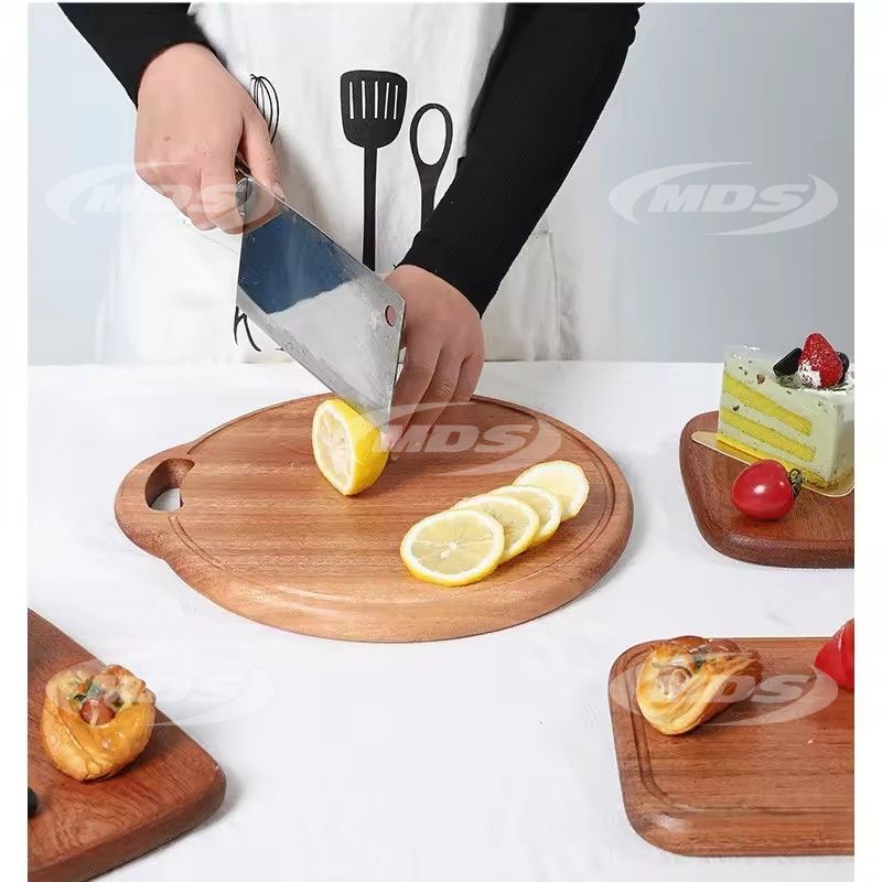 Nordic wood utensils tableware ebony wood tray cake snack plate irregular wood service tray