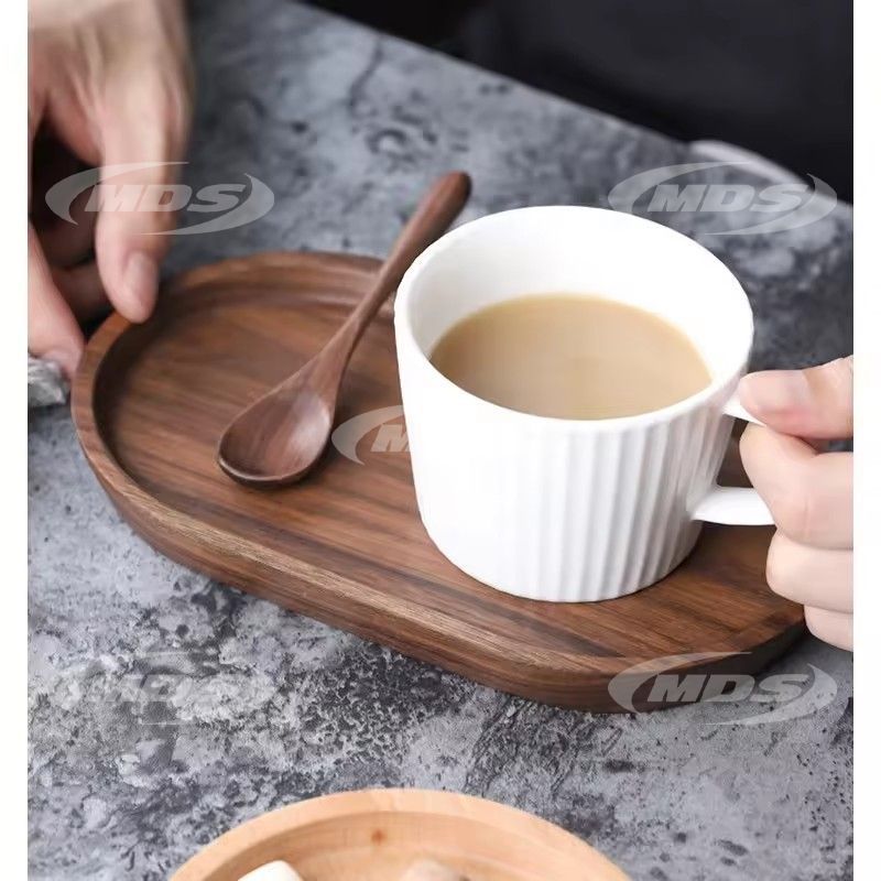 Oval wood tray hotel restaurant home coffee cake food serving tray walnut beech wooden catering trays