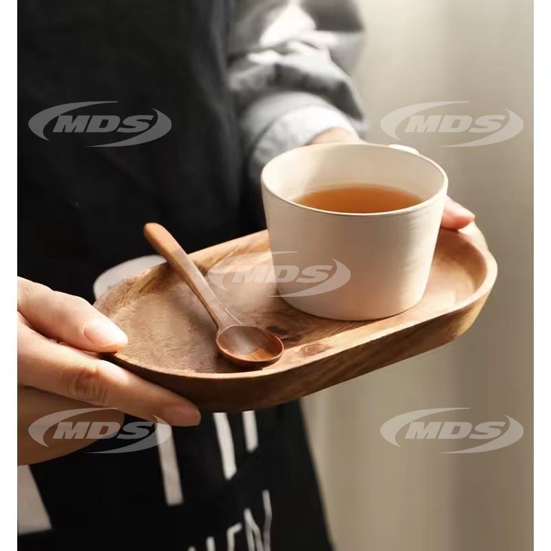 Oval wood tray hotel restaurant home coffee cake food serving tray walnut beech wooden catering trays