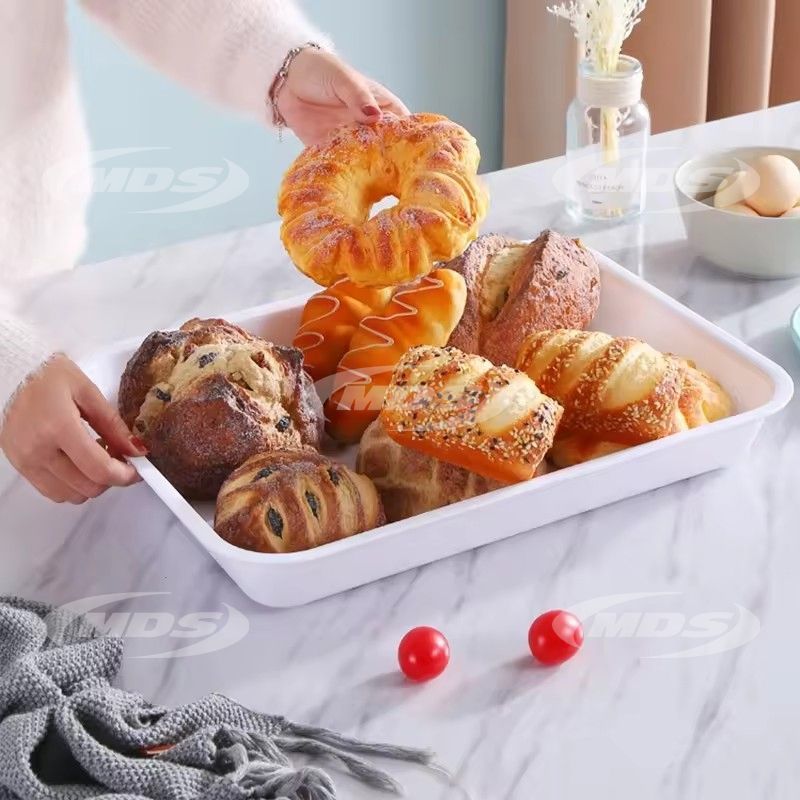 Rectangle trays plastic fruit meat vegetables platter tray food grade PP packing white disposable food tray