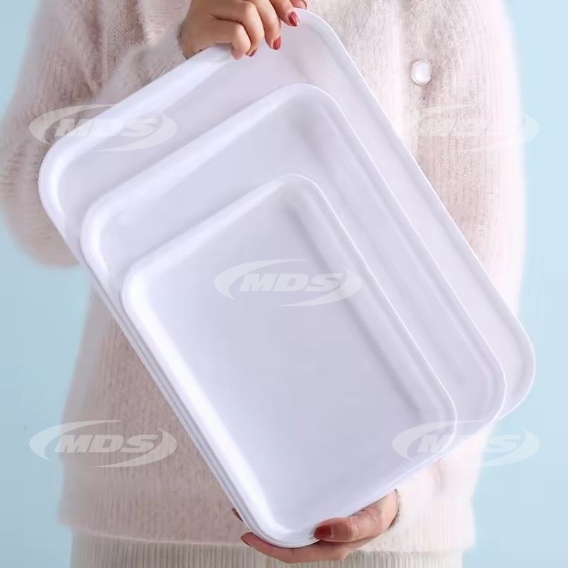 Rectangle trays plastic fruit meat vegetables platter tray food grade PP packing white disposable food tray