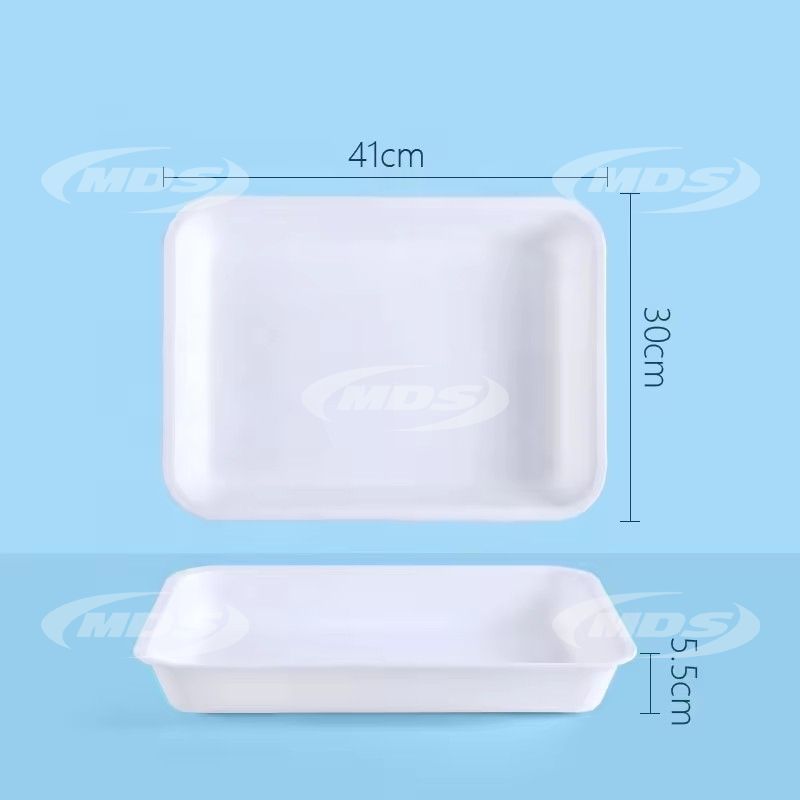 Rectangle trays plastic fruit meat vegetables platter tray food grade PP packing white disposable food tray