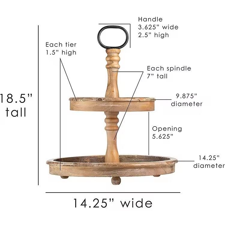 Rustic farmhouse tiered tray decor round storage vintage tier stand awesome tiered serving tray