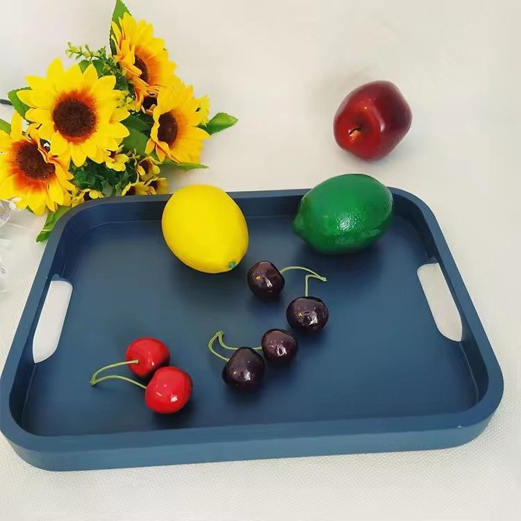 Wood handle food breakfast tray organizer hotel restaurant moradi color bamboo serving tray