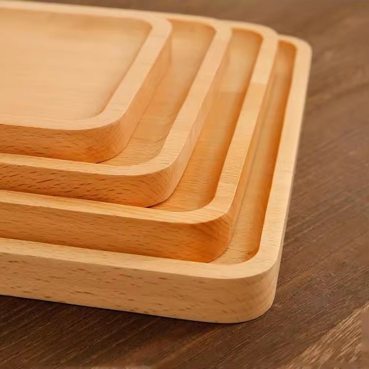 Wood plates for food coffee fruit cookie western restaurant rectangular natural solid wood tray