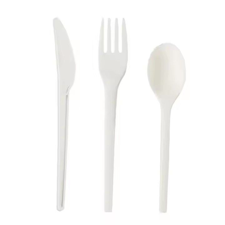 Compostable cutlery flatware set wholesale eco friendly pla fork spoon and knives napkin