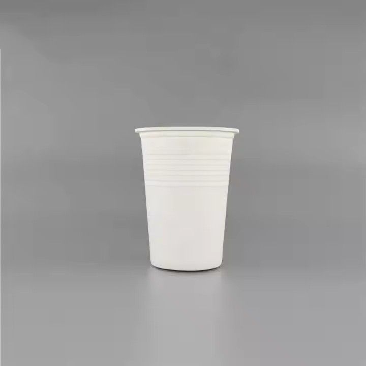 Eco-friendly biodegradable CPLA cup  & saucers compostable 12oz disposable cornstarch cup