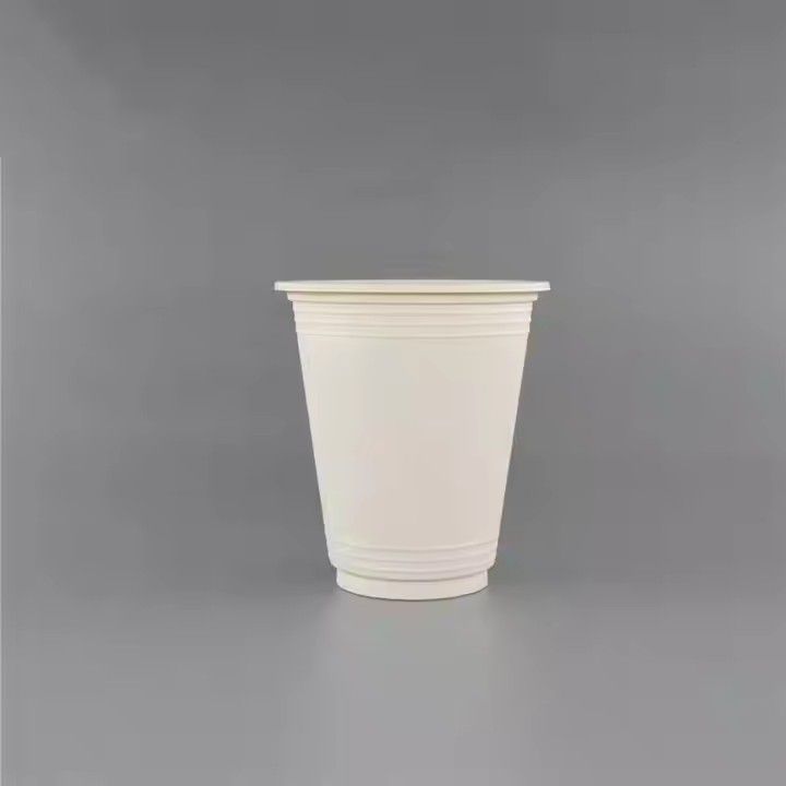 Eco-friendly biodegradable CPLA cup  & saucers compostable 12oz disposable cornstarch cup