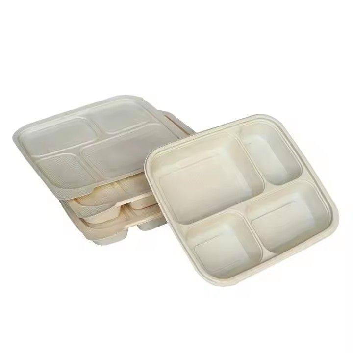 3 4 compartment plastic corn starch mealbox biodegradable cornstarch food packaging lunch box