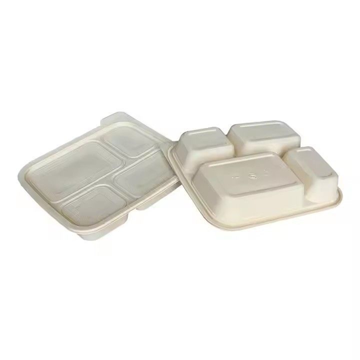 3 4 compartment plastic corn starch mealbox biodegradable cornstarch food packaging lunch box