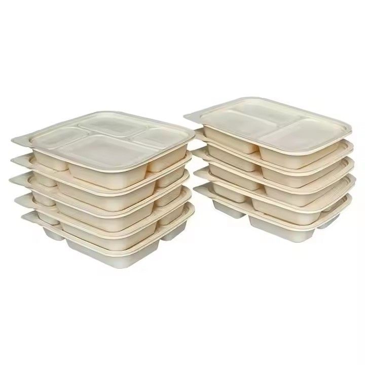 3 4 compartment plastic corn starch mealbox biodegradable cornstarch food packaging lunch box