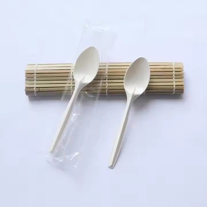 Wholesale biodegradable cutlery 7inch corn starch spoons plastic disposable spoon