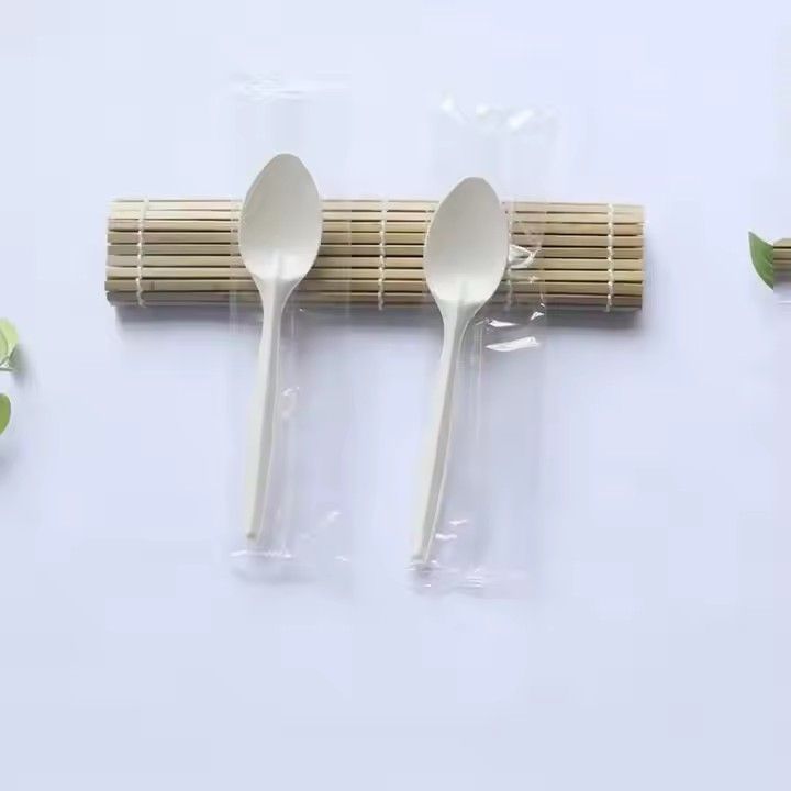 Wholesale biodegradable cutlery 7inch corn starch spoons plastic disposable spoon