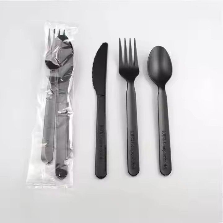 6inch 7inch eco-friendly disposable biodegradable compostable pla cutlery knife fork spoon