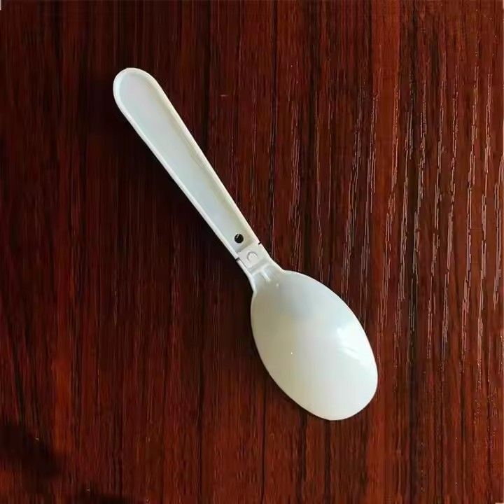 OEM PP custom color white disposable plastic ice cream foldable spoon