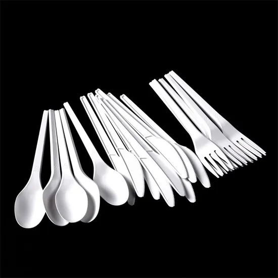 Fully Degradable Disposable Tableware Cake Fruit Tools PLA Knife, Fork and Spoon