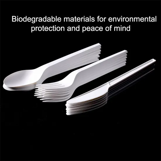 Fully Degradable Disposable Tableware Cake Fruit Tools PLA Knife, Fork and Spoon