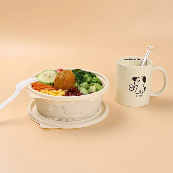 Biodegradable Fast Food Packaging Lunch Bowl Take Away Cornstarch Salad Disposable Bowl