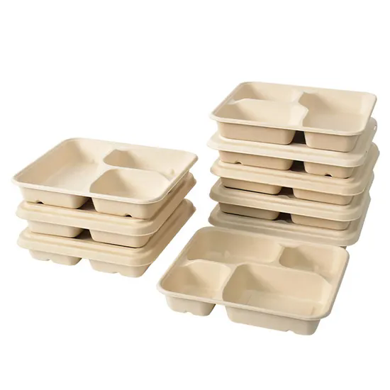 Adult Bento Box Environmentally Friendly Paper Pulp Food Containers Biodegradable Lunch Box