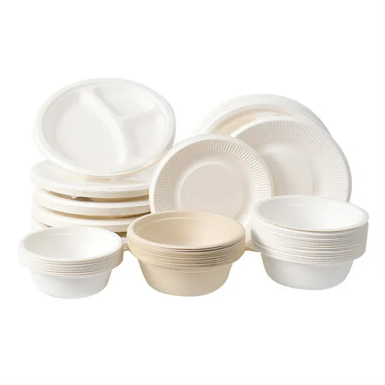 Food Grade Pulp Paper White Natural Color Compostable Biodegradable Disposable Plates Bowls