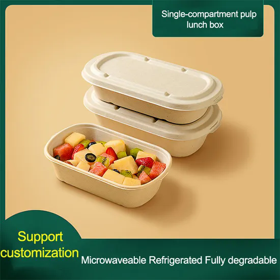 Biodegradable 8inch 9inch Bagasse Food Container Packaging Takeaway Paper Pulp Lunch Box