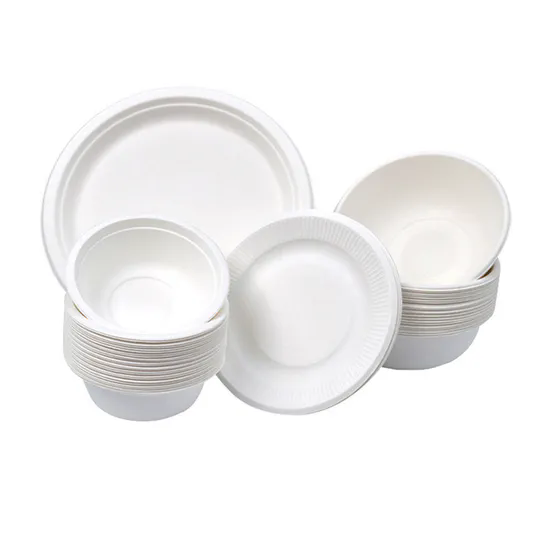 Compostable Disposable Pulp Paper Plates Durable Biodegradable Round Sugarcane Bagasse Plate