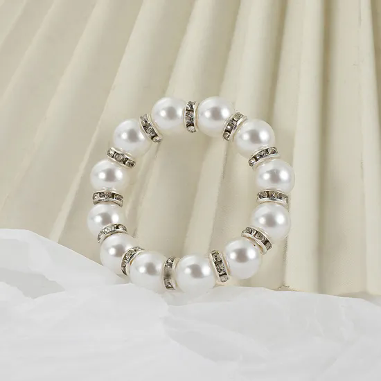 Wedding Banquet Party Decor Napkin Holder Decorative Dinner Table White Pearl Beads Napkin Rings