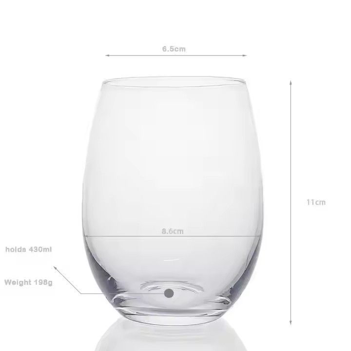 Stemless glass Wine Glass with logo customized