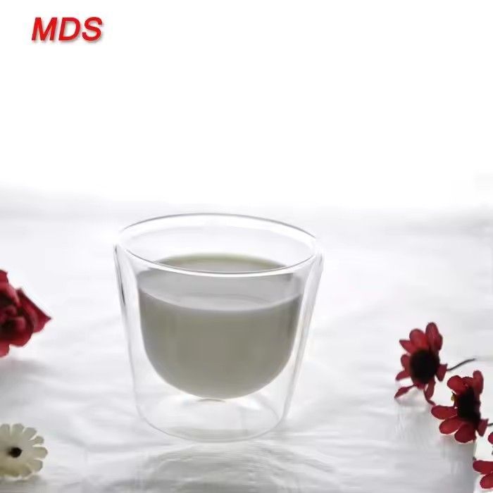 Elegant simple glassware 50ml small double wall glass cup for drinking