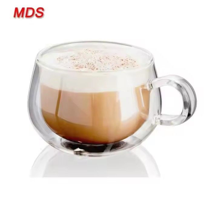 Elegant simple glassware 50ml small double wall glass cup for drinking