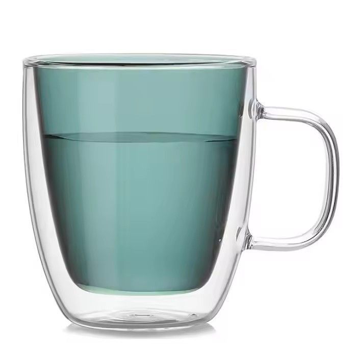 Elegant simple glassware 50ml small double wall glass cup for drinking