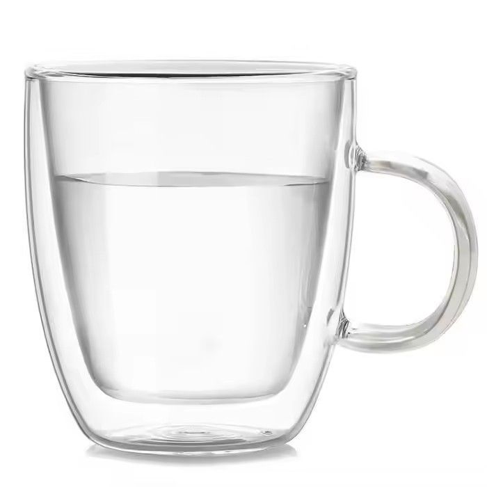 Elegant simple glassware 50ml small double wall glass cup for drinking