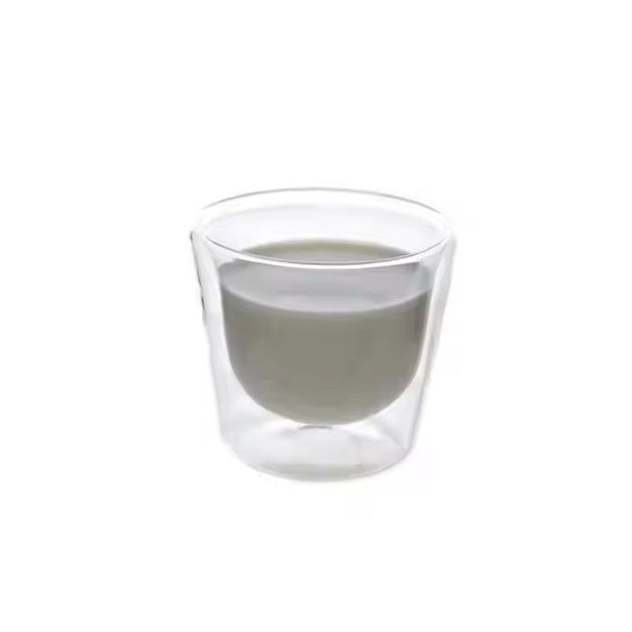 Elegant simple glassware 50ml small double wall glass cup for drinking