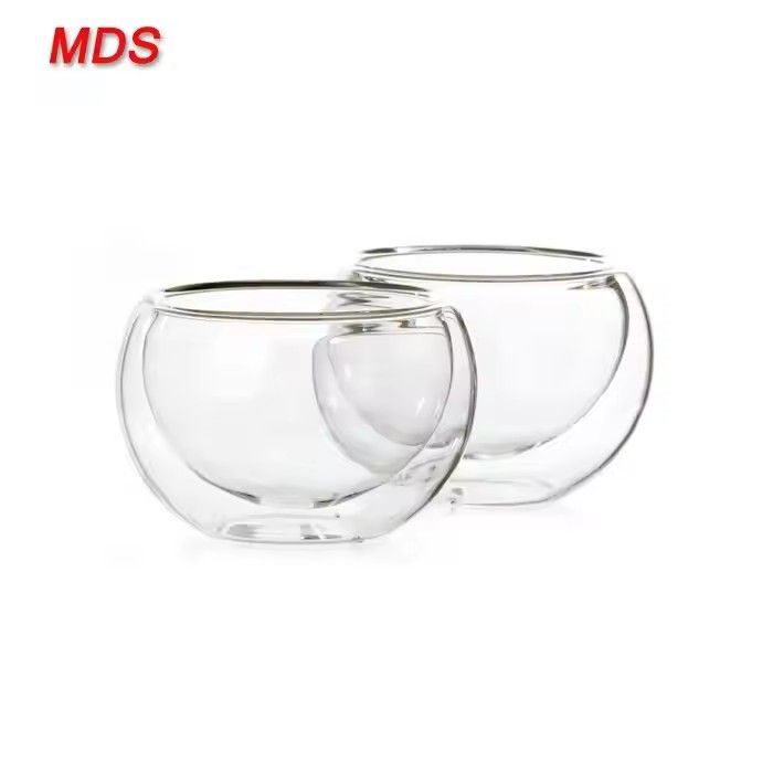 High-strength borosilicate glass double wall glass bowl tea set