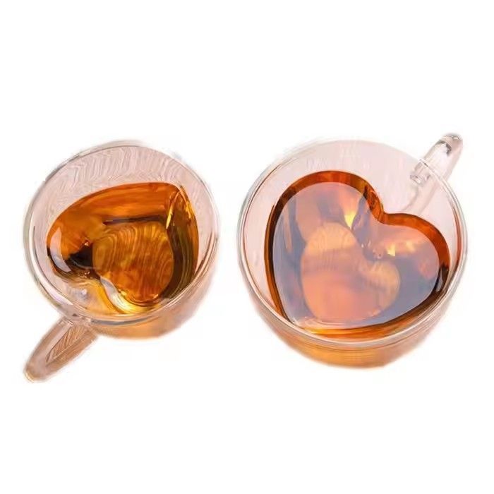 High-strength borosilicate glass double wall glass bowl tea set