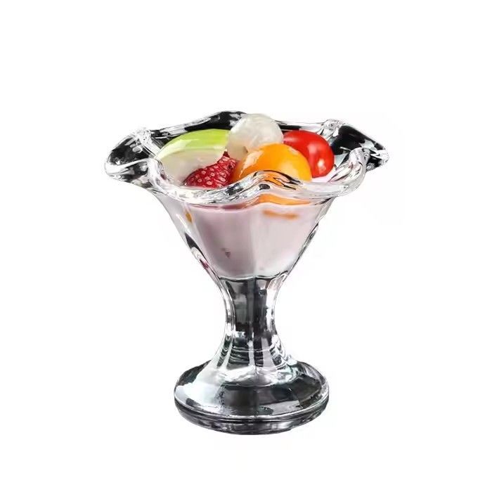 Tableware flower shape glass ice cream cup glass dessert cup