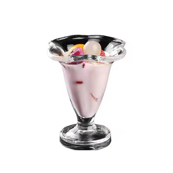 Tableware flower shape glass ice cream cup glass dessert cup